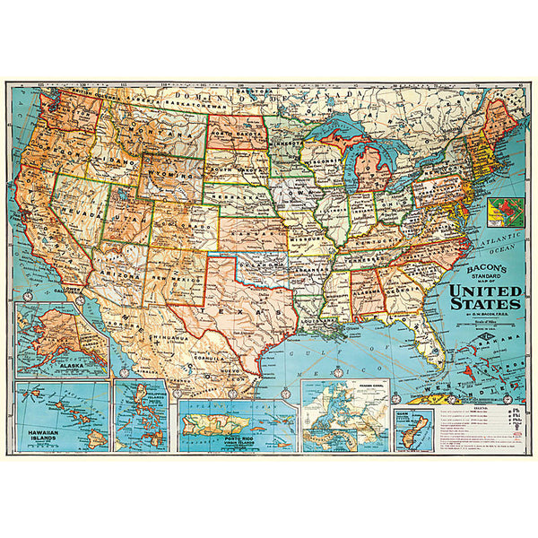 Vintage US Map Wrapping Paper