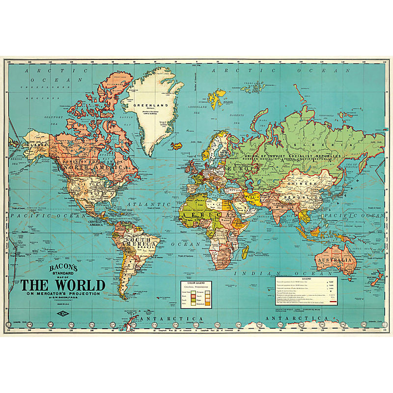 Vintage World Map Wrapping Paper